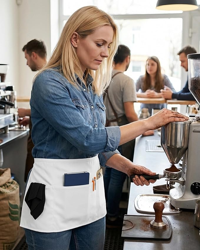 Xeoxarel Aprons with 4 Pockets (Available in 3 Pack / 7 Pack) 23.5'' X 11.5''