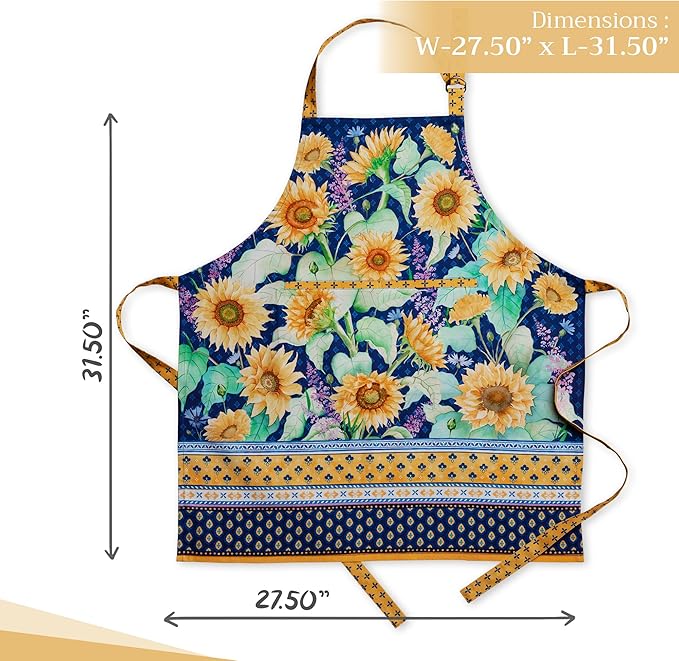 Maison d' Hermine 100% Cotton Apron for women with Pocket Kitchen Chef Apron for Men Cooking Mothers Day Gifts