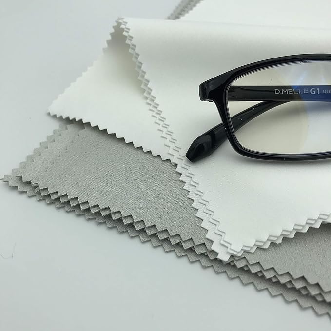 AAwipes Eyeglasses Cleaning Cloth Microfiber Cleaning Cloths 30 Pack for Cleaning Glasses, Lenses, Phones, Screens, Camera,Silverware, Any Other Delicate Surfaces (6"x7", 10 White + 20 Dark Grey)