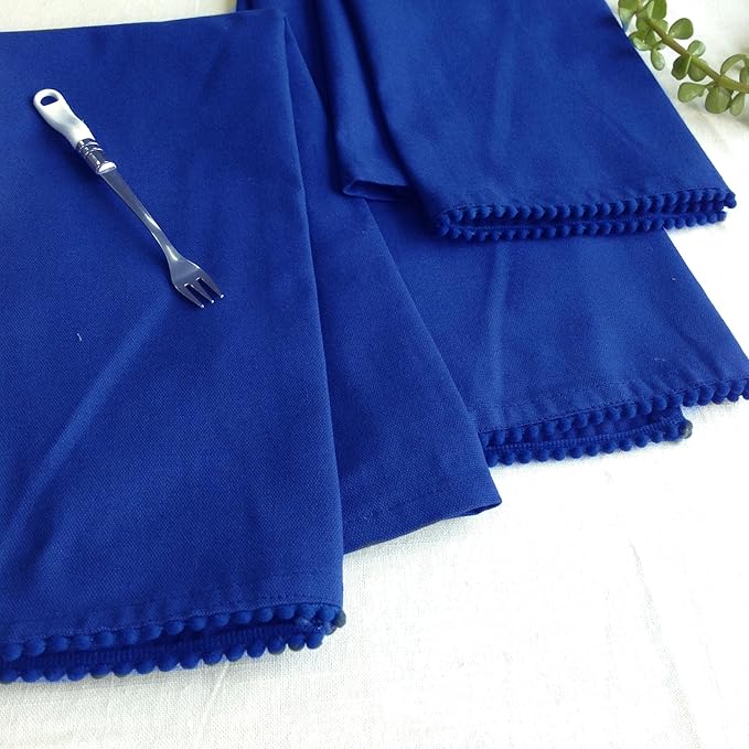 TARAN LIVING Kitchen Towels 100% Cotton Solid Kitchen Dish Cloths Hand Towel Reusuable Dish Towel for Cleaning & Drying Tea Towels Set with Hanging Loop - 18"x28" -Blue, Pack of 6