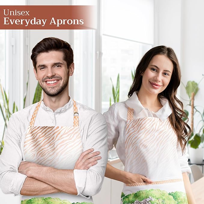 Maison d' Hermine 100% Cotton Apron for women with Pocket Kitchen Chef Apron for Men Cooking Mothers Day Gifts