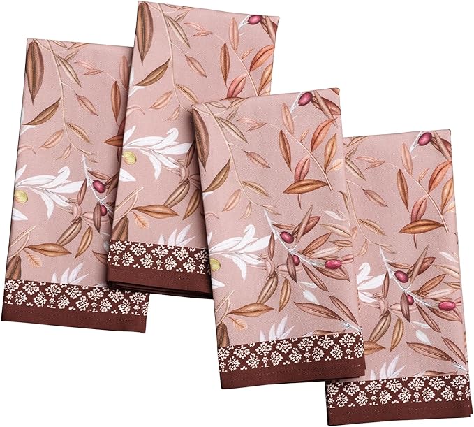 Maison d' Hermine Cloth Napkins Set of 4 100% Cotton Everyday Reusable Square Napkins Cloth Washable Dinner Party Wedding Restaurant Gifts for Mothers Day Spring/Summer (Nyons, 18" x 18")