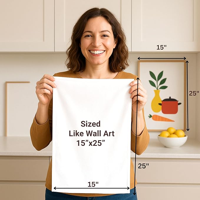 Flour Sack Tea Towel for Crafts| Kitchen Dish Cotton Blank Towel for Embroidery| Baking Bread Proofing Linen Cover| Thick Absorbent Quick Dry | 24 Pack 15"x25" White