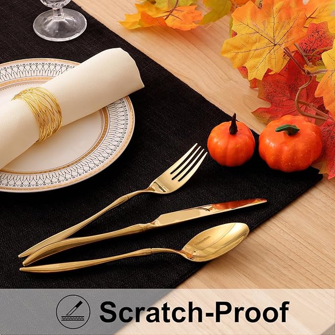 homing Cotton Linen Placemats Set of 4, Cloth Washable Farmhouse Dining Table Mats for Indoors & Outdoors, Easy to Clean, Black, 13 x 19 Inch