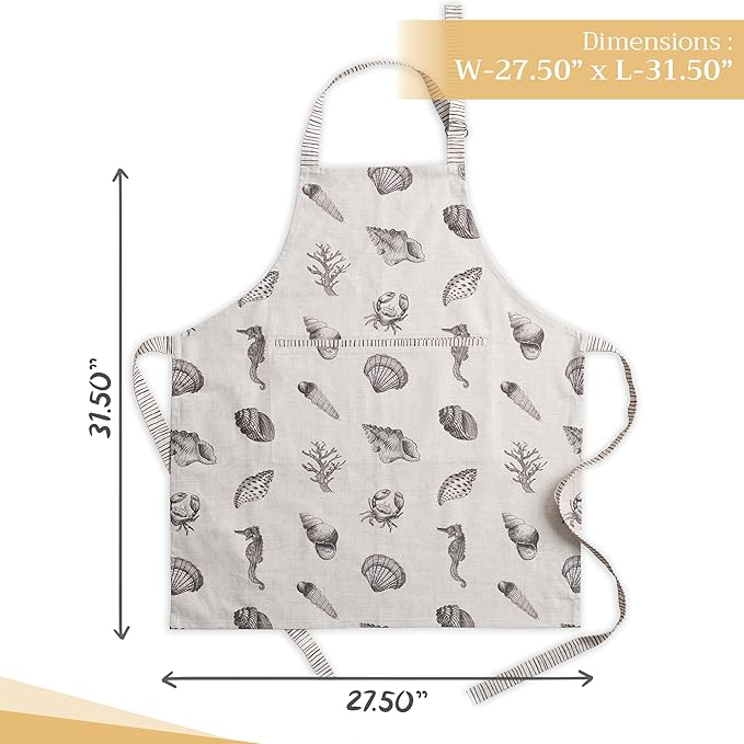 Maison d' Hermine 100% Cotton Apron for women with Pocket Kitchen Chef Apron for Men Cooking Mothers Day Gifts