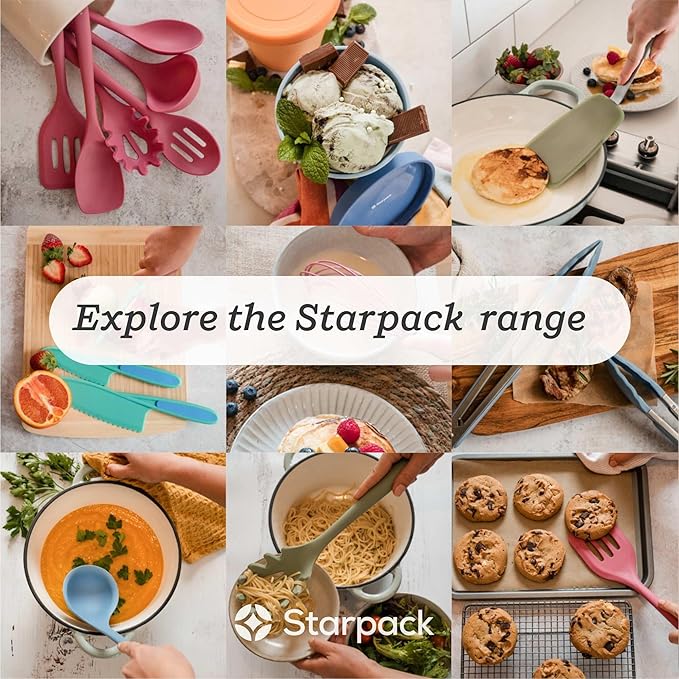 Starpack 'Get a Grip' Silicone Kitchen Tongs for Cooking 9 Inch - BBQ Silicone Tongs for Grill Heat Resistant to 600°F - Stainless Steel Utensils with Non Stick Rubber Tips for Serving Food