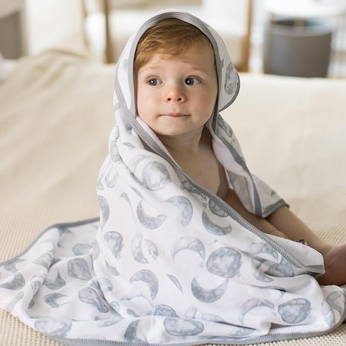 Hooded Towels, Absorbent Knit Terry, Super Soft Single Ply, 100% Organic Cotton