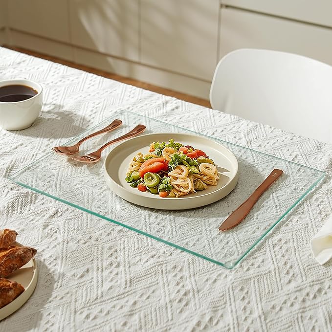 Kitchenville Glass Cutting Board 16"x12": Tempered Glass Kitchen Counter Protector - Durable- Scratch-Resistant, Heat-Proof - Clear Design