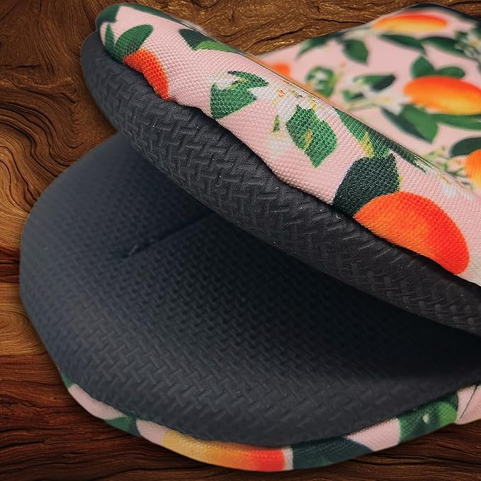 Orange Oven Mitts, High Heat Resistant Kitchen Oven Gloves, Mini Silicone Oven Mitts, Non-Slip Grip Surfaces and Hanging Loop for Grilling, Baking, Cooking and Microwave, Gift