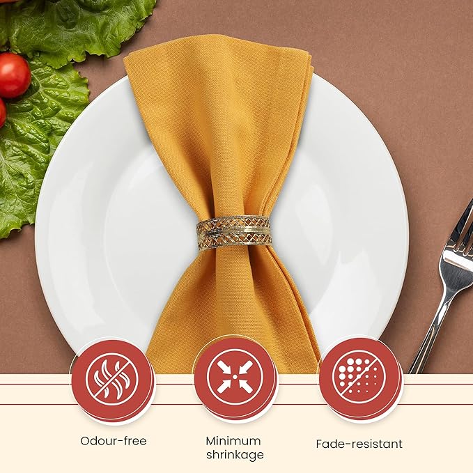 Vintage Vista Plain Cloth Napkins Set of 12 (18" x 18") - Cotton & Flax Table Napkins Cloth Washable & Reusable for Everyday Use & Easter - (Multicolor)