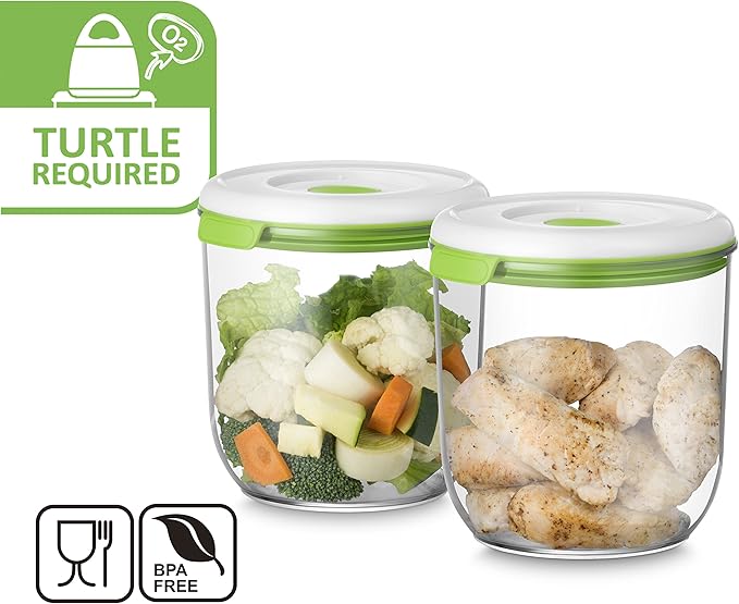 FOSA Vacuum Seal Containers, 2 Pack 45 oz, Vacuum Container for Food Storage, Food Containers for Vacuum Seal, Airtight Vacuum Food Containers, Durable Storage Solution (Vacuum Pump Not Included)