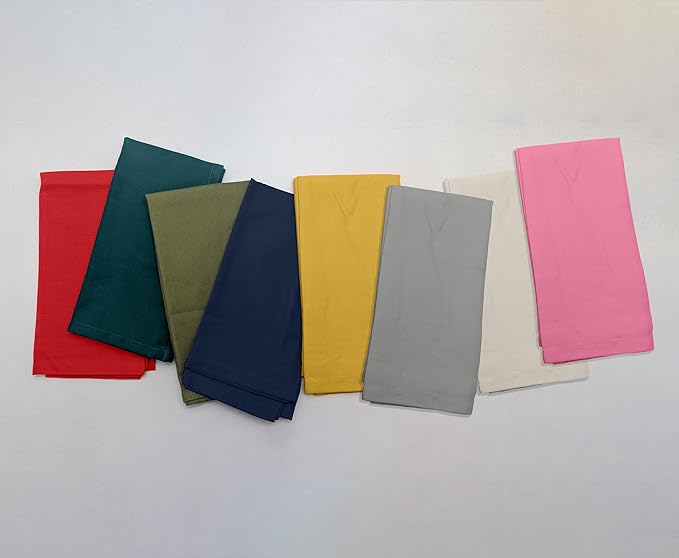 Ruvanti Cloth Napkins Set of 12, 100% Cotton High GSM 18x18 Inches Soft, Washable, Highly Durable & Absorbent, Perfect for Parties, Christmas, Thanksgiving Dinners – Multi Colors