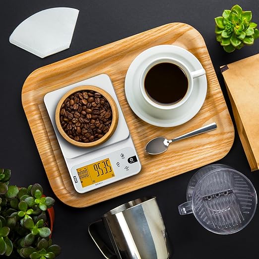 Polit Brewly Coffee Scale with Timer — 0.1g/0.5g/1g Triple-Range Precision Espresso & Pour-Over Scale, USB-C/Battery Powered, Milk/Water ml Modes, Ultra-Slim Travel Coffee Scale Home & Café Brewing