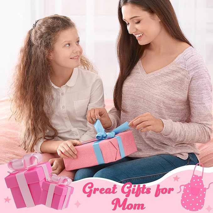 R HORSE 2Pcs Adults Kids Matching Apron Set Mommy and Me Adjustable Kitchen Apron with 2 Pockets Parent and Child Matching Gift for Mother's Day Women Daughter Cooking Baking Painting Training
