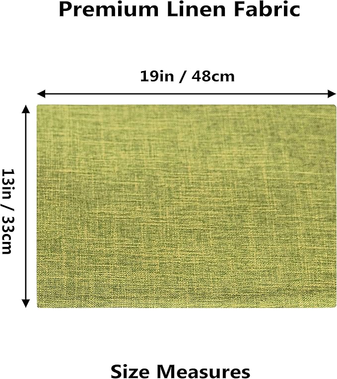 Home Brilliant Green Placemats Set of 4 Washable Place Mats Linen Placemats Heat Resistant Table Mats for Wooden Table Indoor Outdoor Spring Decor, Lime Green