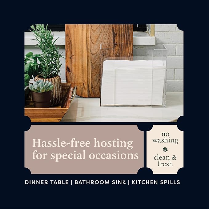 Linen-Feel European-White Paper Napkins - Decortive Cloth-Like Disposable Dinner Napkins - Soft And Absorbent. For Kitchen, Party, Wedding, Bathroom Or Any Occasion. (Pack of 1000)