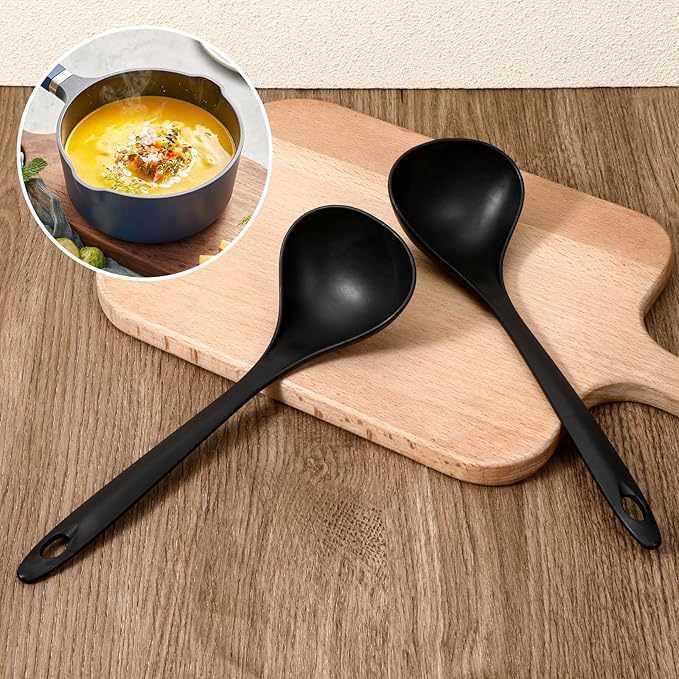 80 Pack Large Plastic Ladle Spoons 8.86 Inch Heavy Duty Disposable Serving Spoon with Long Handle, Heat Resistant Soup Ladle Utensils Bulk for party Catering Buffer Restaurant Weddings Dishwasher Safe