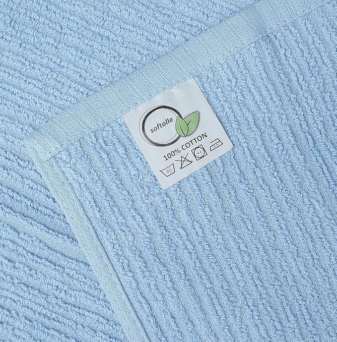 Softolle Bar Mop Towels, Pack of 12-16x19 Inches - 100% Cotton Super Absorbent Towels, Multi-Purpose for Home and Bar Cleaning (Electric Blue)