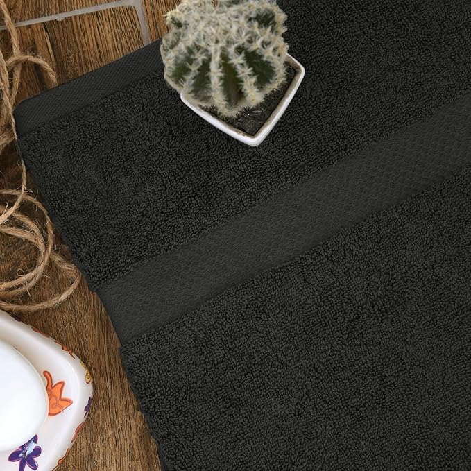 HERCULEAN Premium Bath Towels 24 x 48 Pack of 6 | Quick Dry and Highly Absorbent | 100% Cotton Terry Towels for Bathroom - Perfect for Shower - Pool and Spa - Luxury Soft Towels - Charcoal Grey