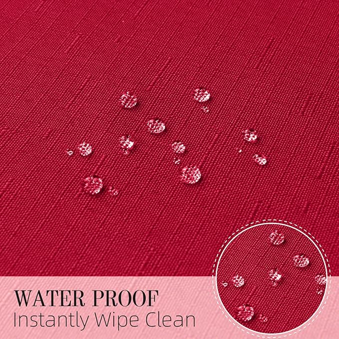 Cloth Napkin Set of 8 Square Washable Reusable Linen Fabric Polyester for Kitchen Dinner Dining Restaurants Wedding Party Banquet Table(DarkRed-A/17x17 Inch)