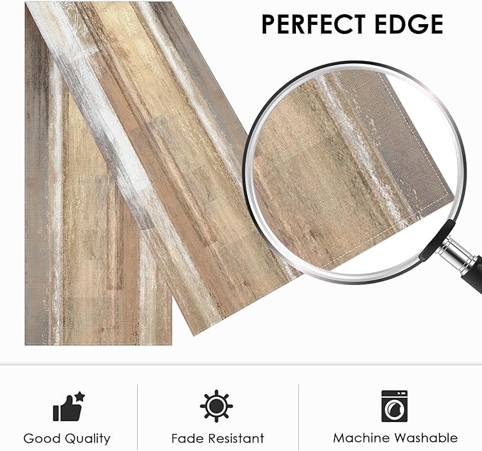 Emvency Farmhouse Table Runner, Abstract White and Brown Art Painting for Kitchen Coffee Table Family Dinners Holiday Parties Wedding Events Decor(13x90 inch)
