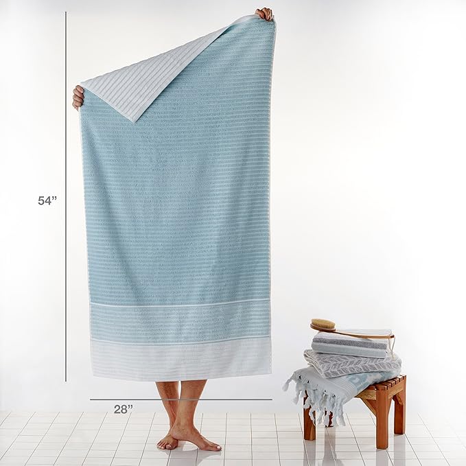 SKL Home Planet Ombre 2 Bath, 2 Hand Towel Set, Aqua