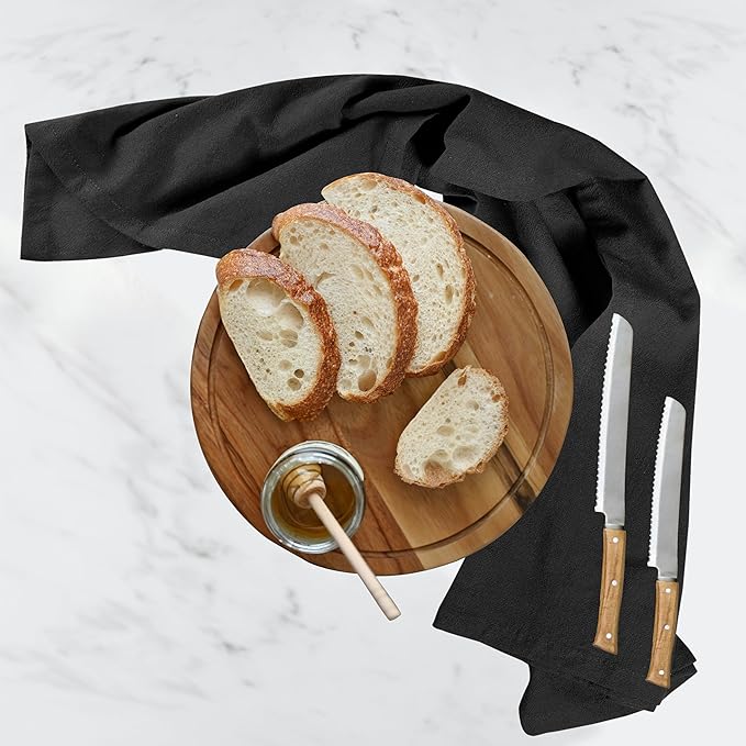 Urban Villa Halloween Flour Sack Kitchen Towels 27”x27” 12 Pack Black Color Dish Towels 100% Cotton Flour Sack Kitchen Towels for Embroidery DIY Projects Cloth Diapers Cheese Strainers Dish Cloths