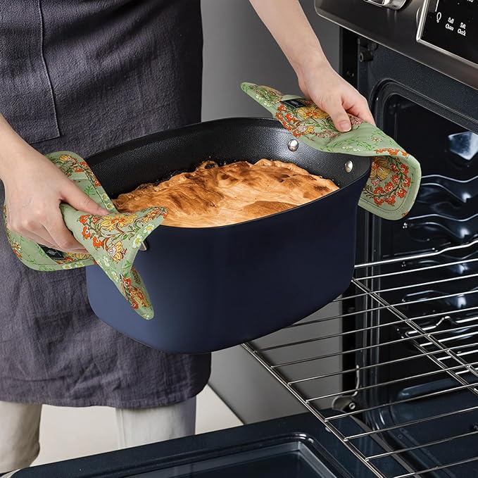 BONTHEE Pot Holders for Kitchen Heat Resistant Hot Pads for Countertops Oven Pot Holders Cotton Potholders for Kitchen Cooking Baking - 2PCS