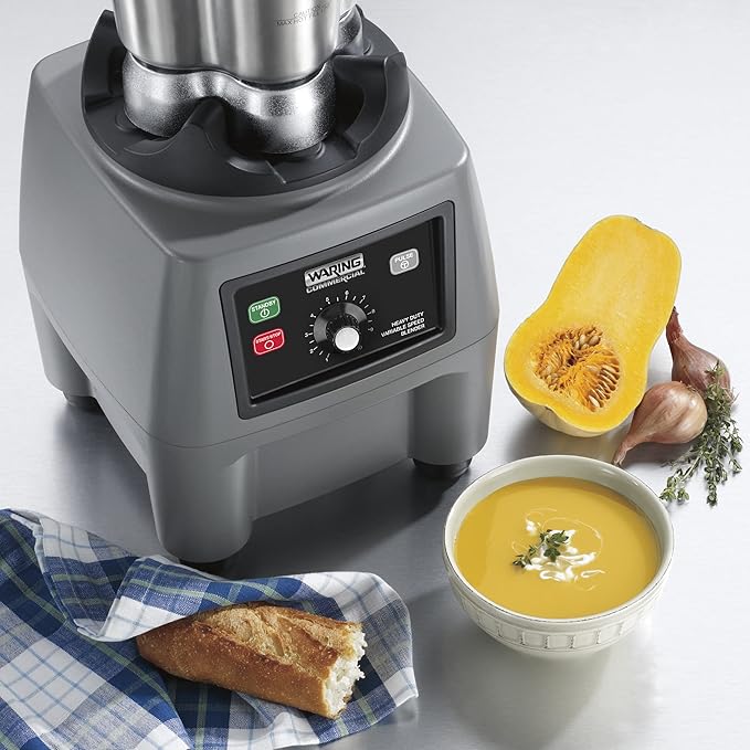 Waring Commercial CB15V Ultra Heavy Duty 3.75 HP Blender, Electric Touchpad Controls with Variable Speed, Stainless Steel 1 Gallon Container, 120V, 5-15 Phase Plug, Black