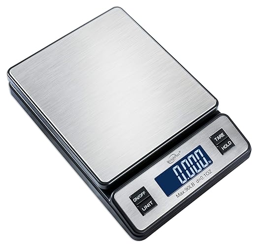 Weighmax W-2809 90 LB X 0.1 OZ Durable Stainless Steel Digital Postal Scale,Shipping Scale with AC Adapter, (Pack of 10)