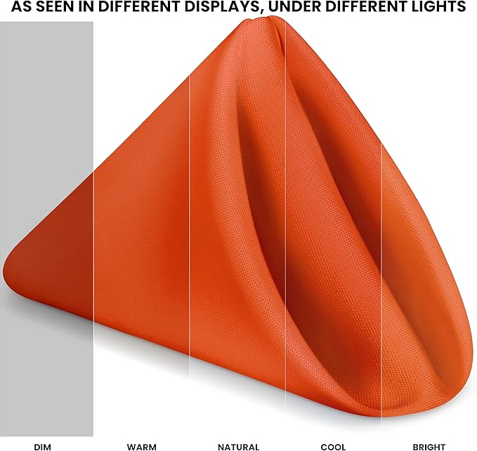 Utopia Home [24 Pack, Orange] Cloth Napkins 18x18 Inches, 100% Polyester Hemmed Edges, Washable and Reusable Ideal for Parties, Weddings and Dinners