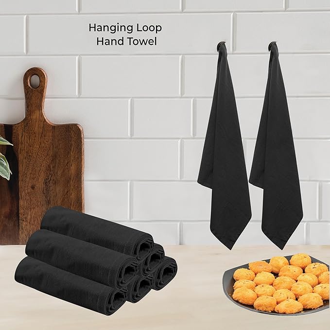 Urban Villa Halloween Flour Sack Kitchen Towels 27”x27” 12 Pack Black Color Dish Towels 100% Cotton Flour Sack Kitchen Towels for Embroidery DIY Projects Cloth Diapers Cheese Strainers Dish Cloths