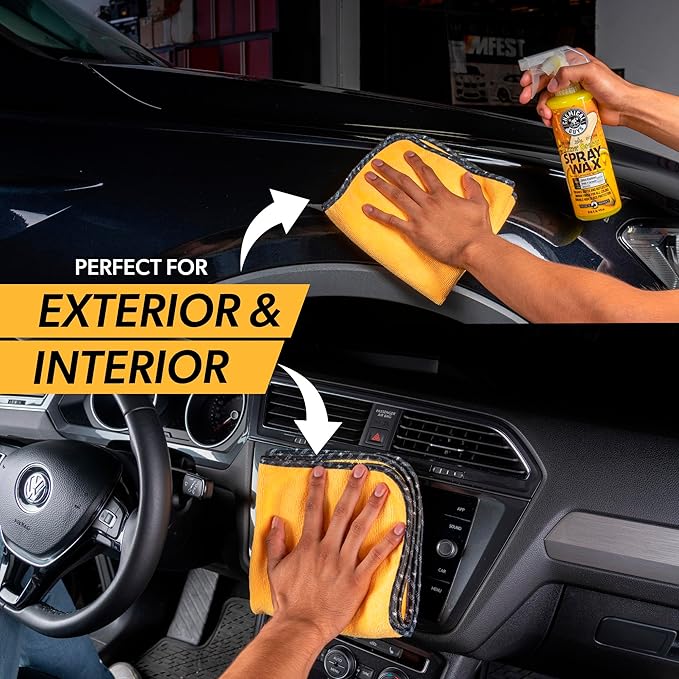 Chemical Guys Professional Grade Premium Microfiber Towels for Cars, Gold, 16" x 16", Ultra-Soft and Scratch-Free Car Detailing Cloths for Trucks, Motorcycles, and More - 24 Pack