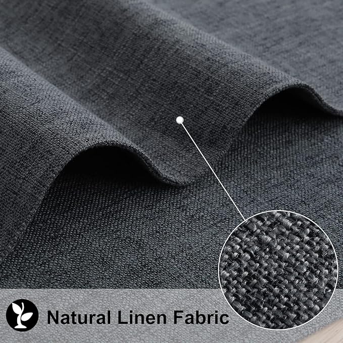 homing Cotton Linen Placemats Set of 6, Cloth Washable Farmhouse Dining Table Mats for Indoors & Outdoors, Easy to Clean, Charcoal, 13 x 19 Inch