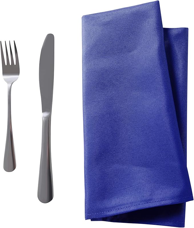 Bailarina Cloth Napkins Set of 40,17x17 inches Dinner Napkins Cloth Washable,Polyester Square Table Cloth Napkin Bulk with Hemmed Edges Ideal for Banquets, Parties and Weddings-Royal Blue