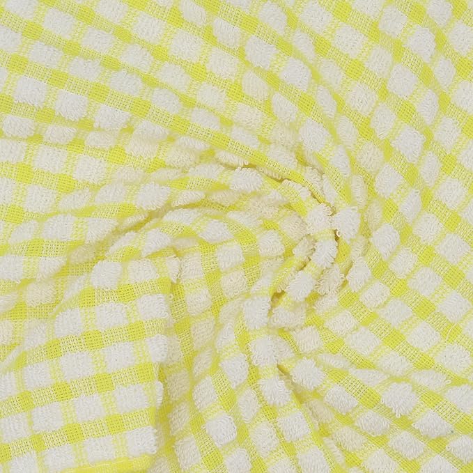 Cotton Cleaning Rags Terry Dish Cloths for Washing Dishes, Set of 8 Dish Rags for Cleaning, Light and Soft Dish Towels for Kitchen Drying Dishes, 11.8 Inch x 11.8 Inch (Yellow)