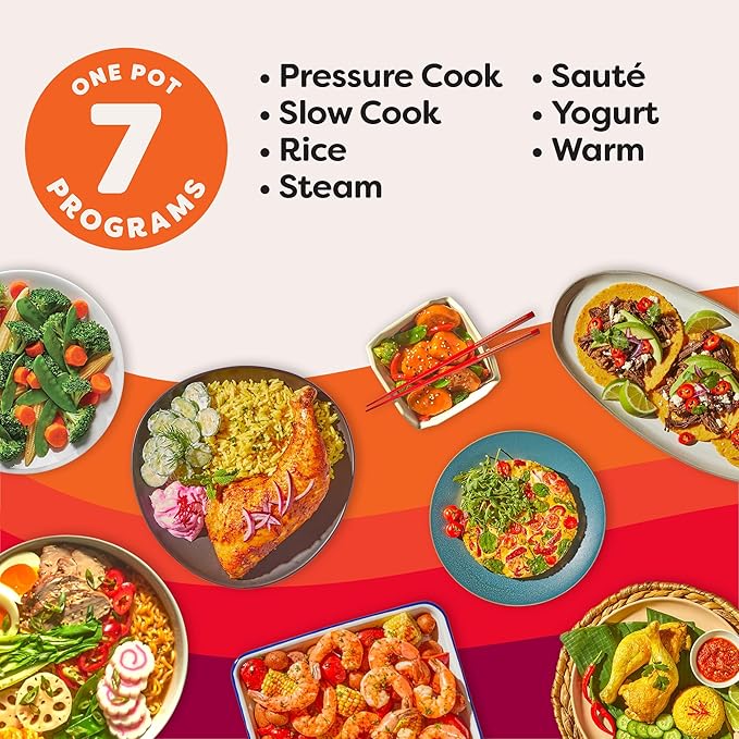 Instant Pot 4QT RIO Mini 7-in-1 Multi-Cooker, Pressure Cooker, Slow cook, Sauté, Steam, Rice Maker, Yogurt, & Warmer, Rosewater, 4 Quarts