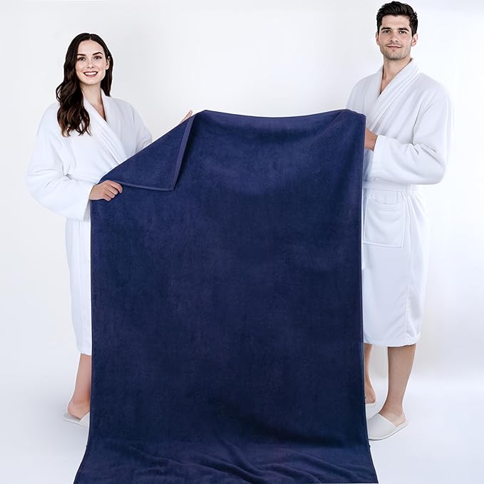 Cotton Paradise 100% Cotton 40x80 Oversized Bath Sheet, Extra Large Turkish Bath Towels for Bathroom, Navy Blue Bathsheet