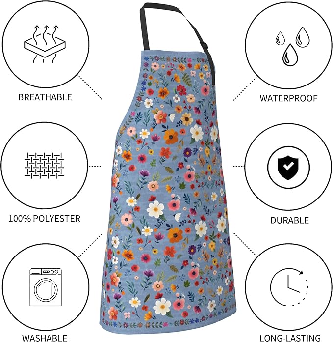 Funny Apron Polyester Grooming Aprons with Pocket for Cooking Kitchen Grilling Adults