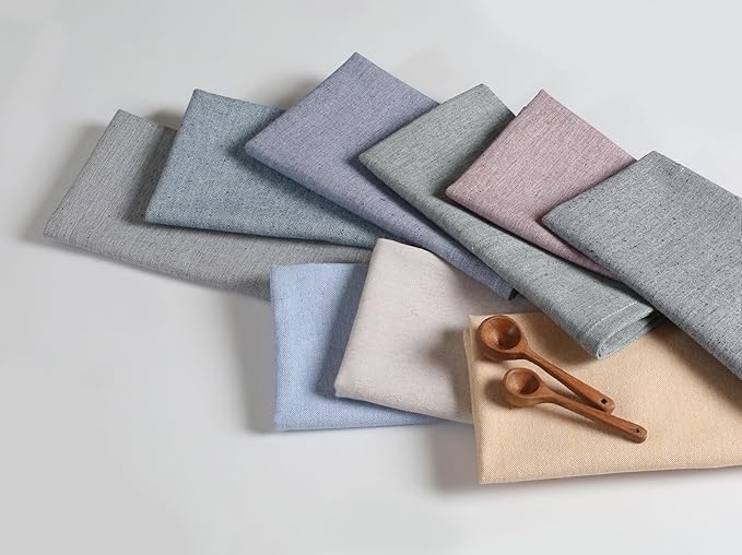 Native Fab Solid Cloth Napkin Set of 4, 100% Chambray Cotton, Washable, Reusable Dinner Cloth Napkin 17x17 inches, Table Decor Napkins for Dinner, Events, Navy Blue