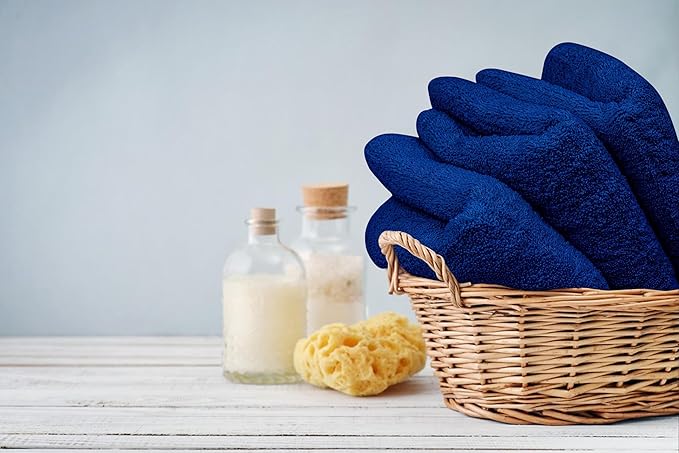 Premium Hand Towels Pack of 6 (16" x 30”) 100% Combed Ring Spun Cotton | Highly Absorbent Hand Towels Set | Ultra Soft for Home, Gym & Spa (Royal Blue)