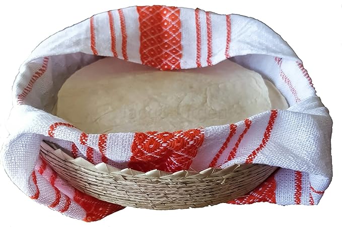 Jacq & Jürgen - Set of 6 Traditional Mexican Tortilla Warmer Cloths - 100% Cotton Handmade Fabric - Reusable Kitchen Napkins for Bread & Tortillas