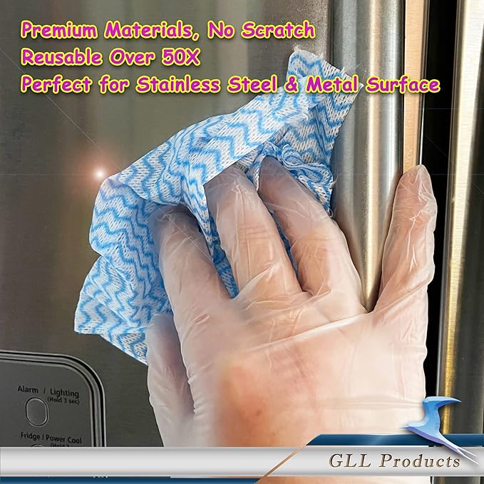 GLL Cleaning Cloths Roll Wipe Sheets, ONe-Hand Tear Dish Wash Cloths, Disposable Cleaning Wash-Cloth Towel for Kitchen Bathroom Furniture and Car (Case of 48 Rolls, 2400-Sheets Total)…