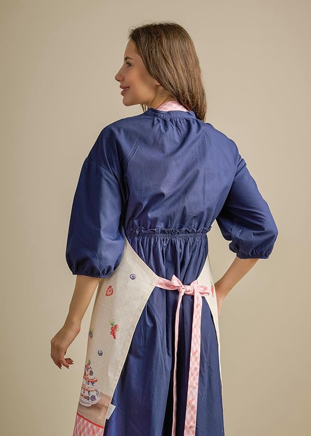 Maison d' Hermine 100% Cotton Apron for women with Pocket Kitchen Chef Apron for Men Cooking Mothers Day Gifts
