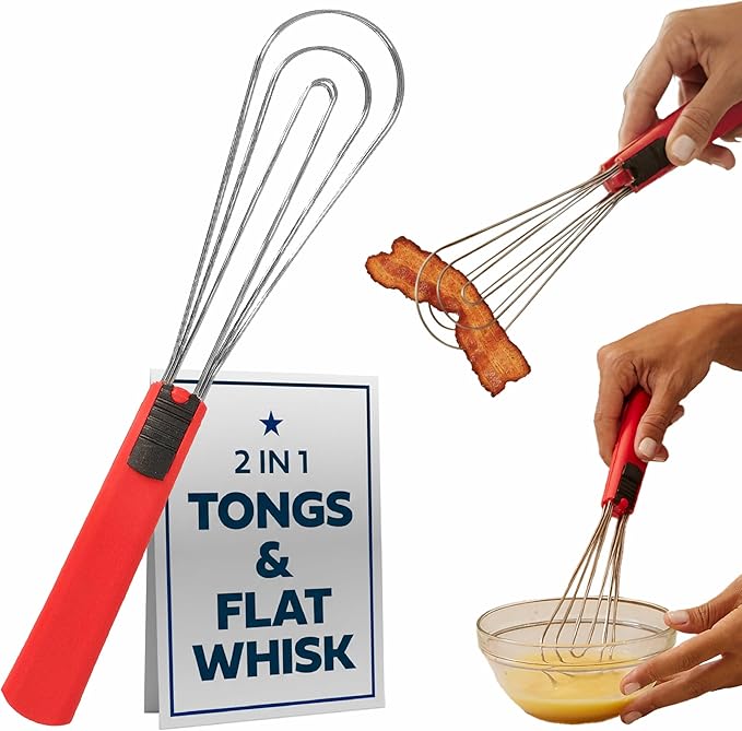 Tongs for Cooking Multipurpose 6-in-1, Kitchen Utensils, Whisks for Cooking, Egg Beater Mixer, Salad Tongs for Serving Grill Bbq Steel
