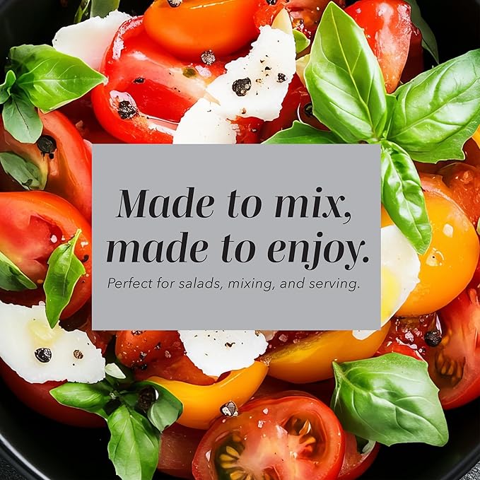 COOK WITH COLOR Mixing Bowls with Lids - 12 Piece Plastic Nesting Bowls Set includes 6 Prep Bowls and 6 Lids, Microwave Safe Mixing Bowl Set, Black and White Diamond
