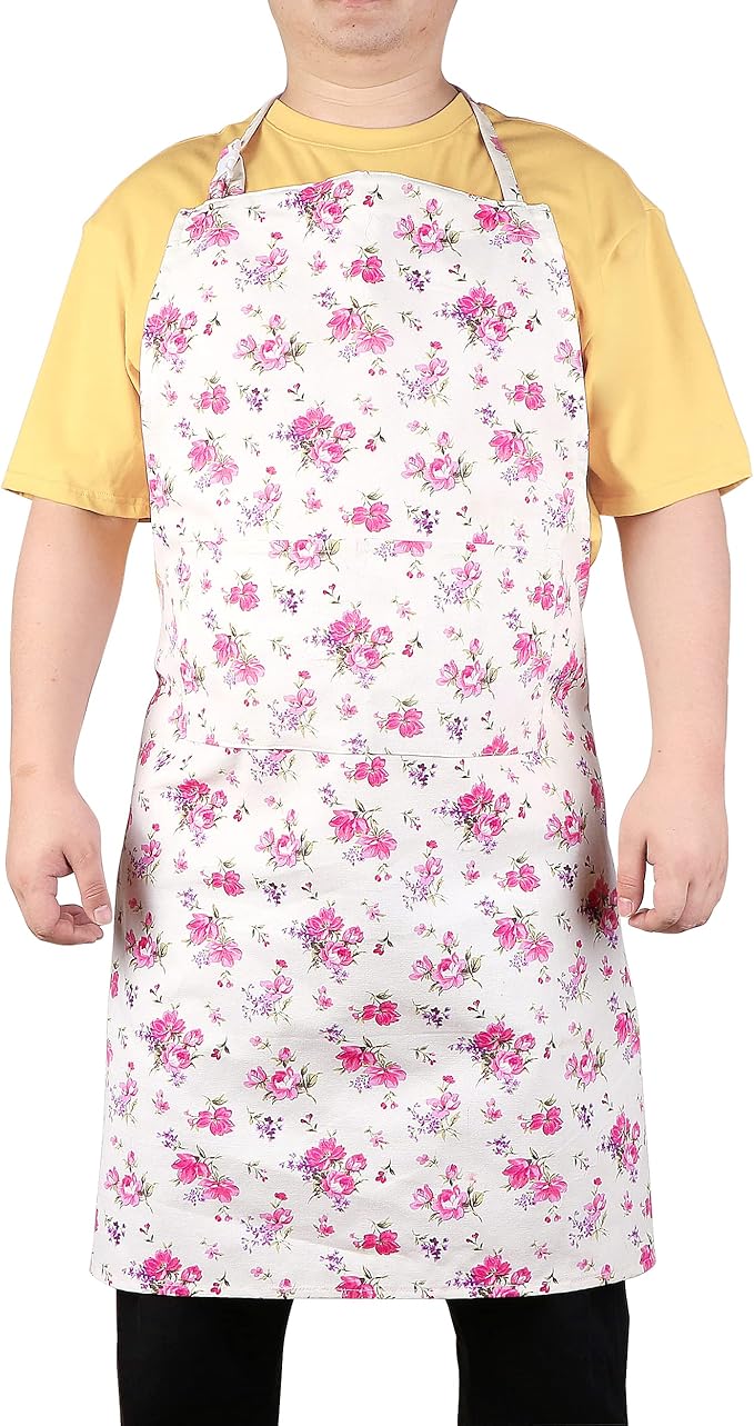 Sanlykate Extra Large Canvas Cotton Apron for Men & Women, Plus Size Durable Aprons with 2 Pockets, Adjustable Bib Machine Washable Oversized Aprons for Baking, Cooking, Painting - Farmhouse