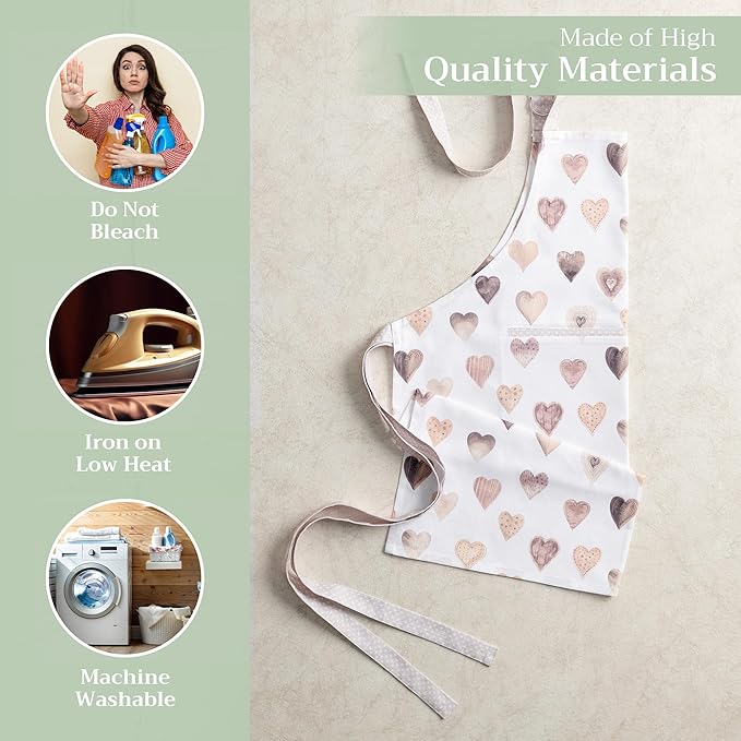 Maison d' Hermine 100% Cotton Apron for women with Pocket Kitchen Chef Apron for Men Cooking Mothers Day Gifts