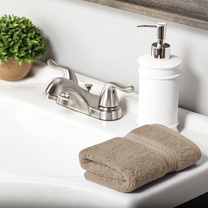 Superior Egyptian Cotton Pile 10 Piece Towel Set, Includes 2 Bath, 4 Hand, 4 Face Towels/ Washcloths, Ultra Soft Luxury Towels, Thick Plush Essentials, Guest Bath, Spa, Hotel Bathroom, Latte