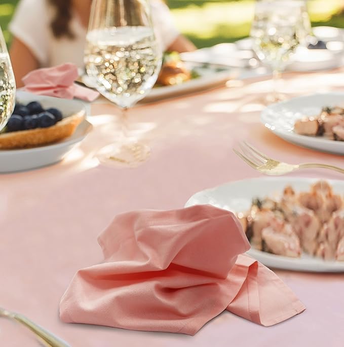 COTTON CRAFT Easter Cloth Napkins - Set of 8 Soft 100% Cotton Napkins - Reusable Lunch Brunch Dinner Napkins - Spring Summer Table Decor - Machine Washable - 17 x 17 inches - Spring Blossom Pink